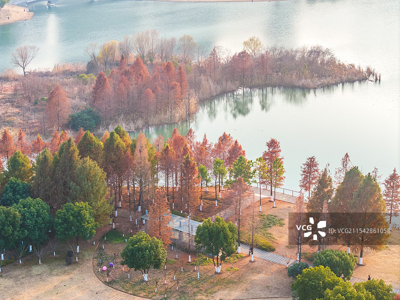 南京仙林湖秋色，江苏南京图片素材