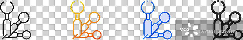 量勺图标，细线性渐变蓝色图片素材