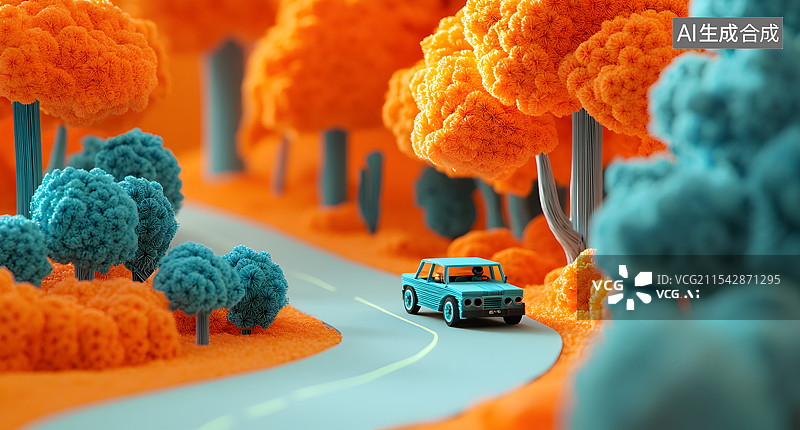 【AI数字艺术】交通 山路 公路 模型图片素材