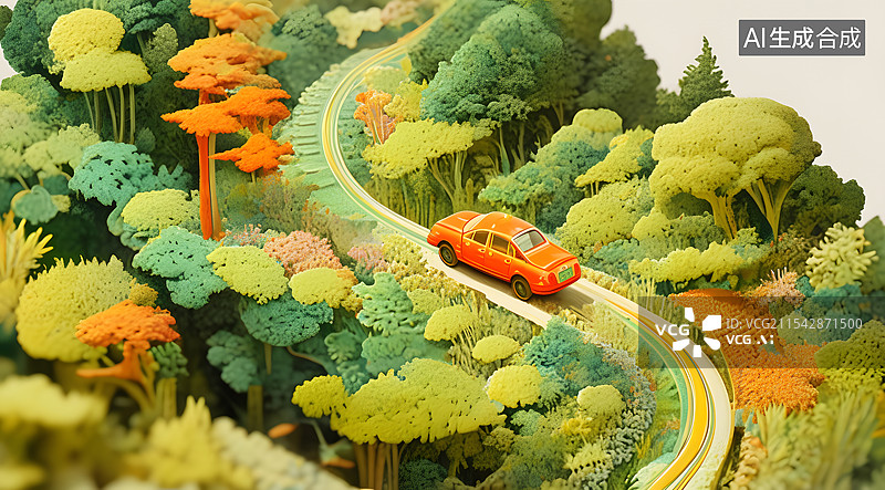 【AI数字艺术】交通 山路 公路 模型图片素材
