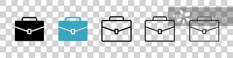 公文包矢量图标集图片素材