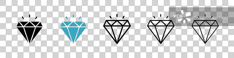 钻石矢量图标集图片素材