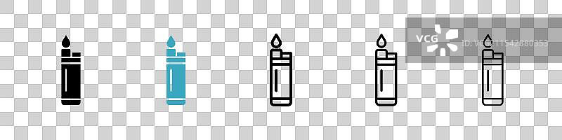 打火机矢量图标集图片素材