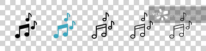 音乐音符矢量图标集图片素材