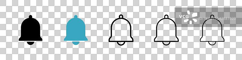通知铃铛矢量图标集图片素材