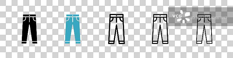裤子矢量图标集图片素材
