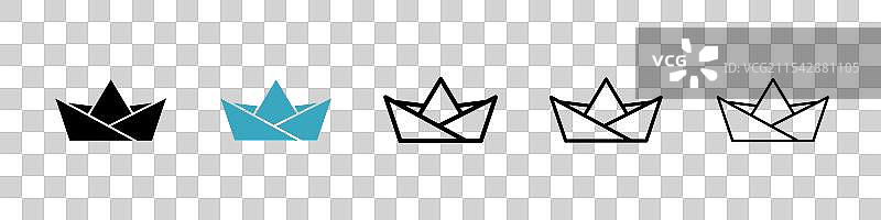 纸船矢量图标集图片素材