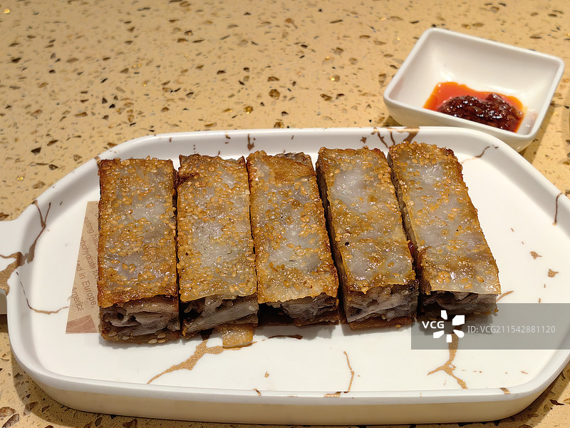 粤式点心香煎芋头糕图片素材