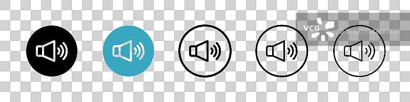 扬声器矢量图标集图片素材