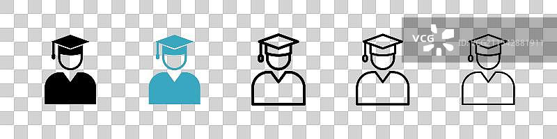 学生矢量图标集图片素材