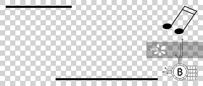 简约风格的音乐音符与比特币标志图片素材