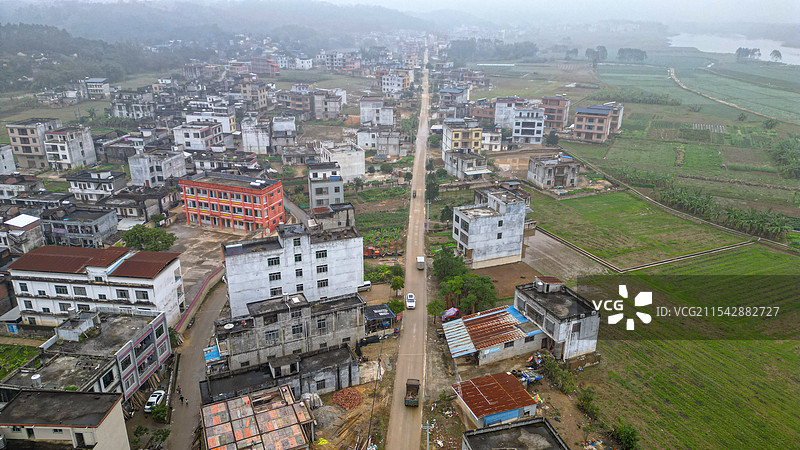 广西省博白县菱角镇航拍图片素材