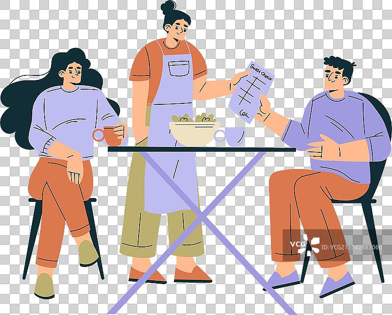 男人和女人在咖啡馆的桌子旁享受时光图片素材