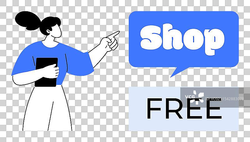 穿蓝色衬衫的人手持平板电脑指向某处图片素材