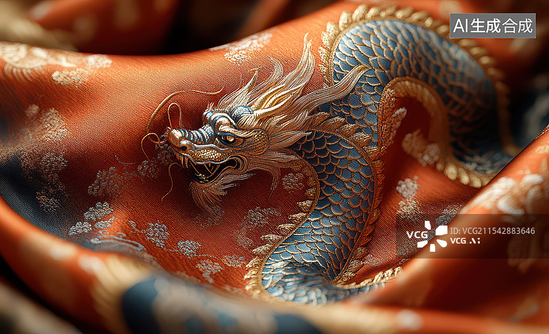【AI数字艺术】结婚红色喜庆龙袍图片素材