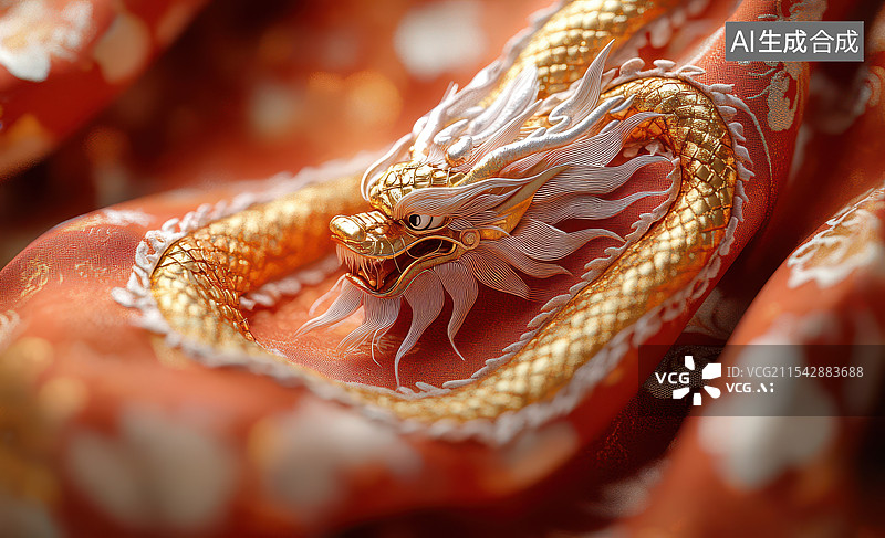 【AI数字艺术】结婚红色喜庆龙袍图片素材