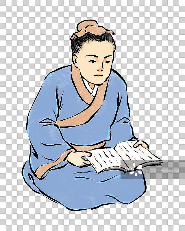 古代私塾学堂老师先生与学生元素图片素材