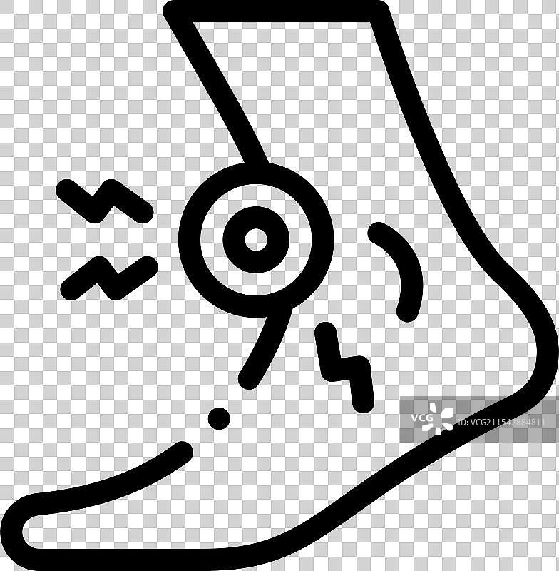 孤立的细线风格脚图标设计图片素材