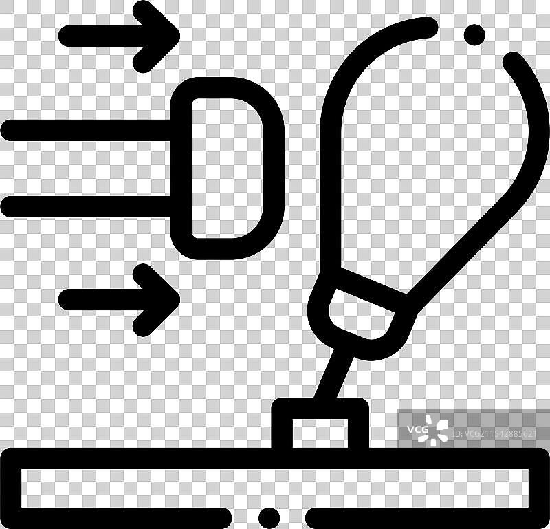 镊子图标，细线风格设计，独立展示图片素材