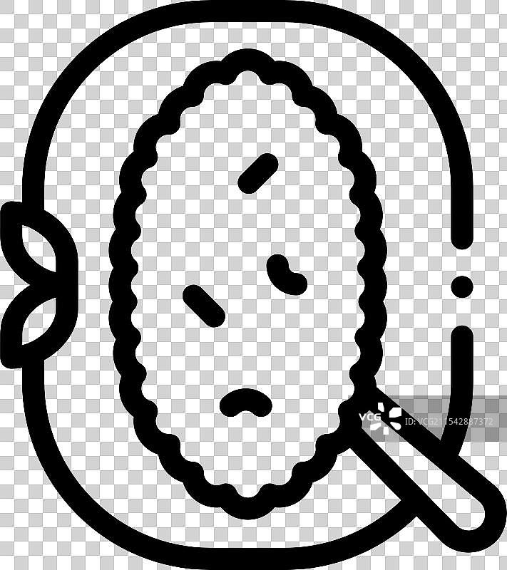 炸虾图标，细线条风格设计图片素材