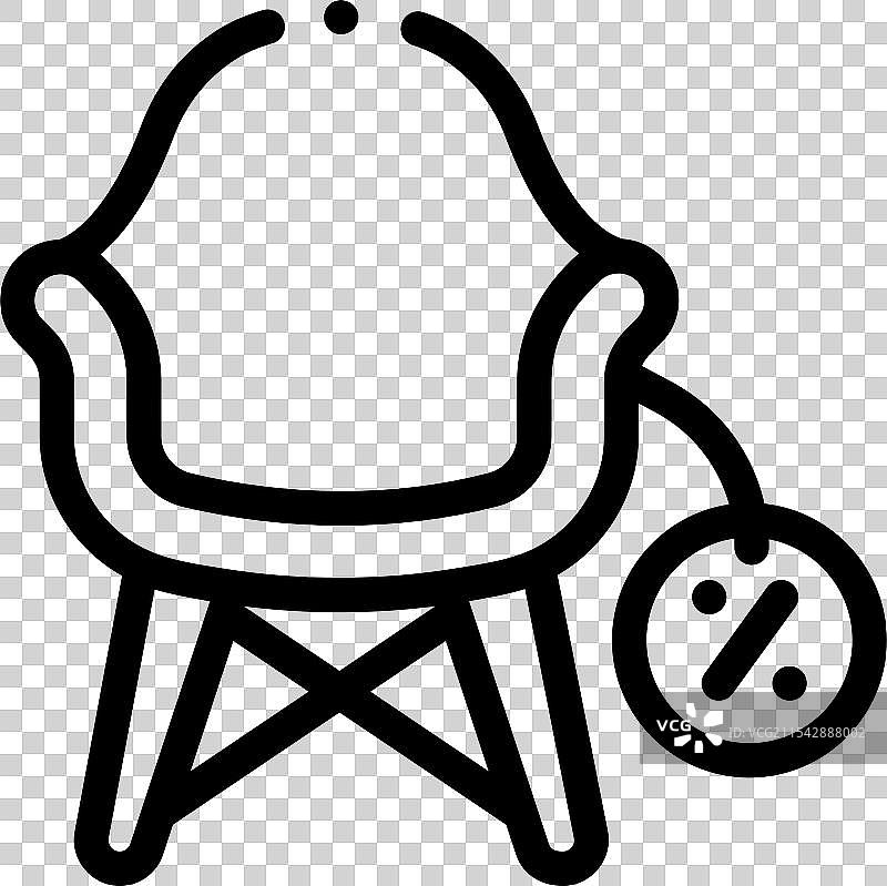 薄线风格设计的保险丝盒图标，独立展示图片素材