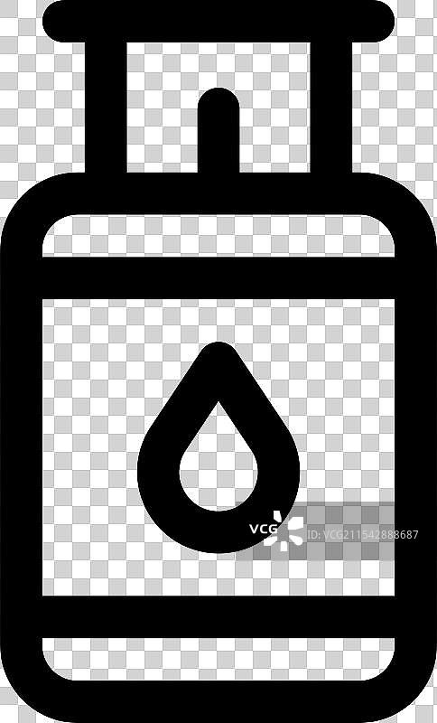 油箱图标，细线风格设计，独立展示图片素材