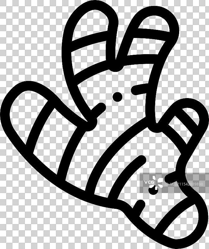 姜饼人图标，细线条风格设计图片素材