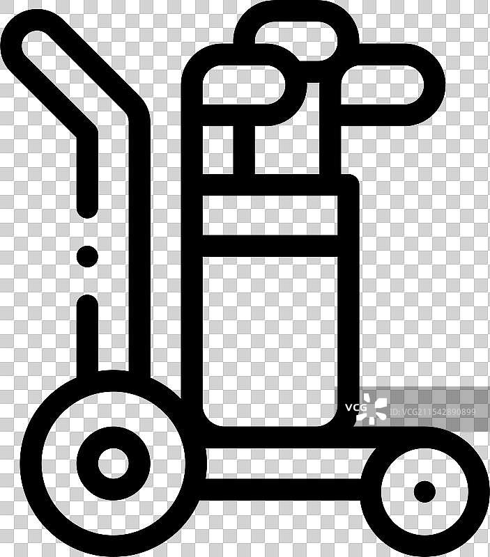 高尔夫球包图标，细线条风格设计，独立展示图片素材