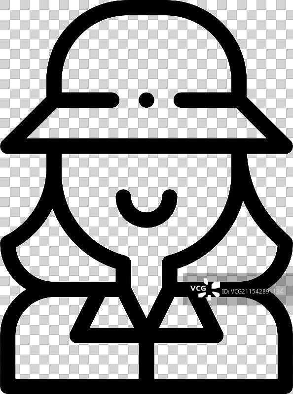 薄线风格设计的戈尔嘎帕图标，独立展示图片素材