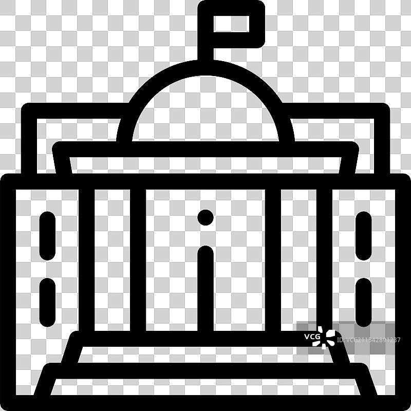 政府图标，细线风格设计，独立展示图片素材