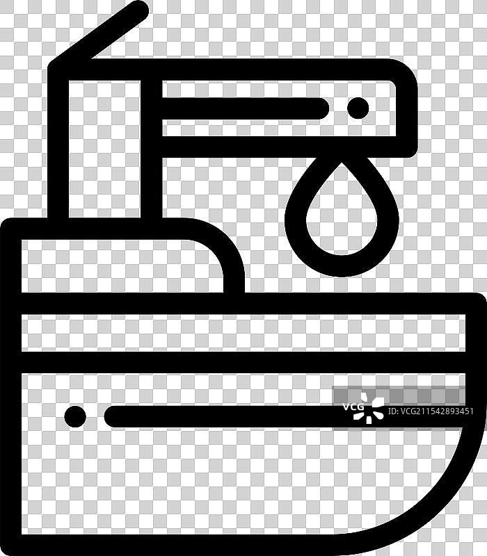 洗发水槽图标，细线条风格设计图片素材