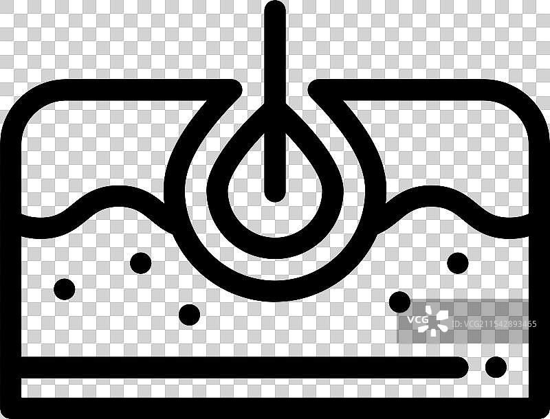 发型图标，细线条风格设计，独立于背景图片素材