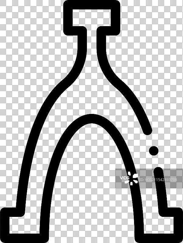 火腿腿图标，细线风格设计，独立于背景图片素材