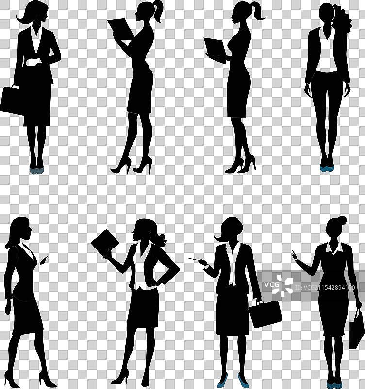 一组站立的黑人女性商人图片素材