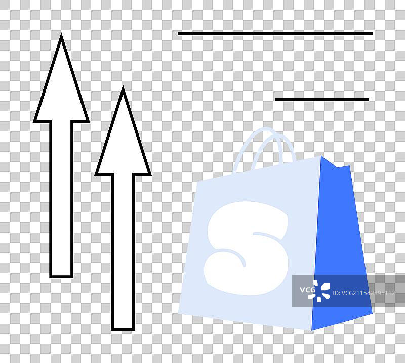 在线购物的增长与指示箭头图片素材