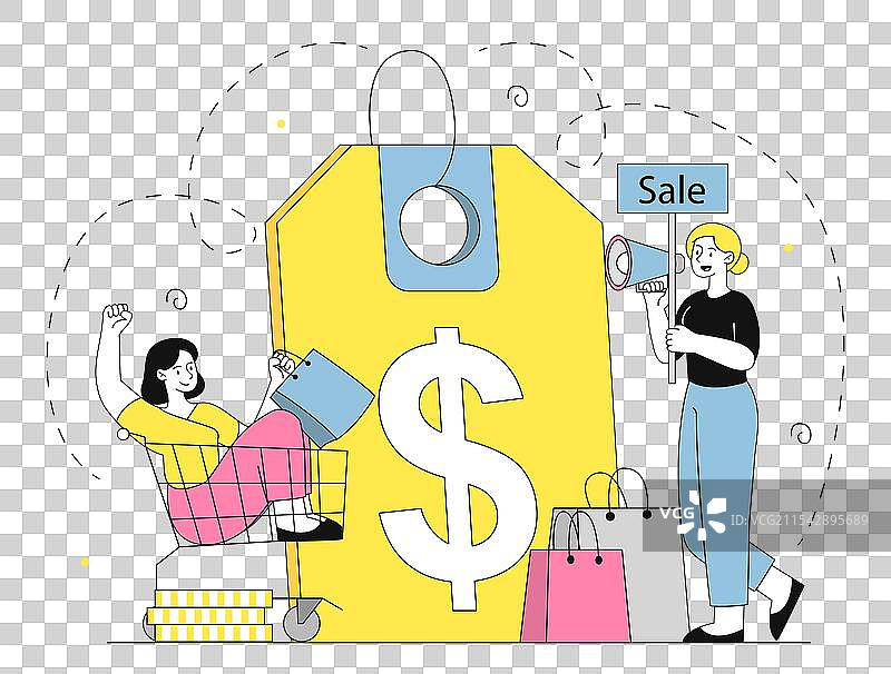 女性与折扣计划，年轻女孩与图片素材