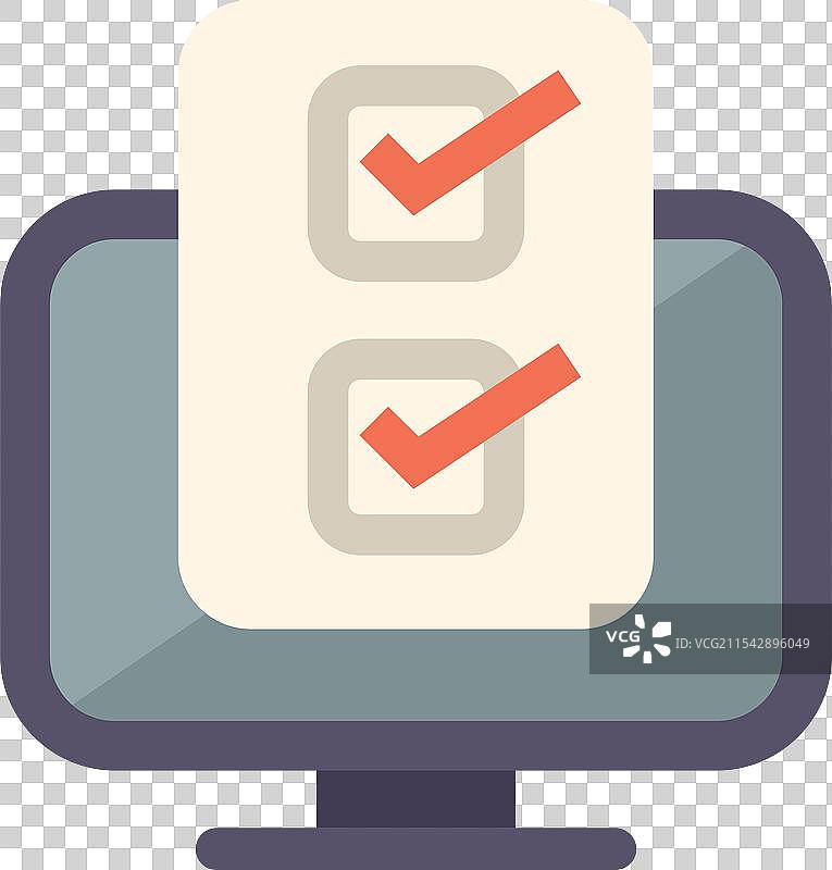 显示已勾选清单的台式电脑图片素材