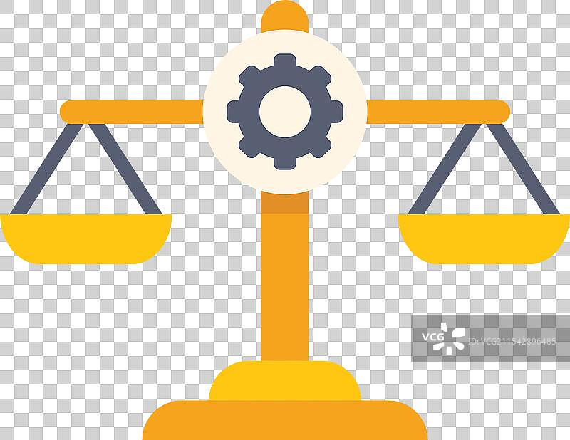 金色平衡秤比较两侧与齿轮图片素材