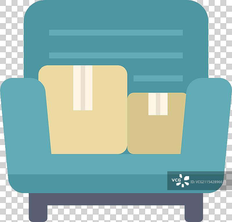 用纸箱覆盖的扶手椅图片素材