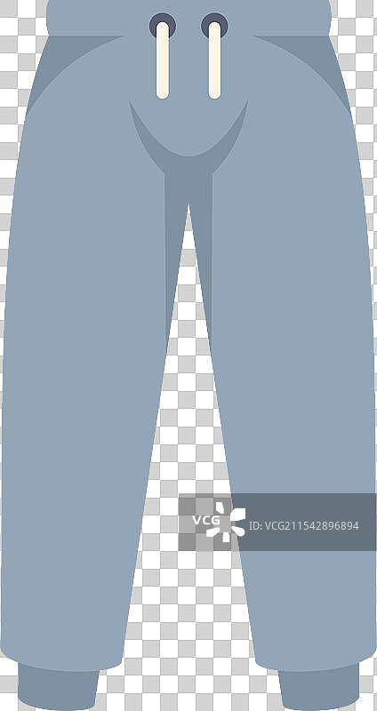 蓝色运动裤，带有显露的抽绳图片素材