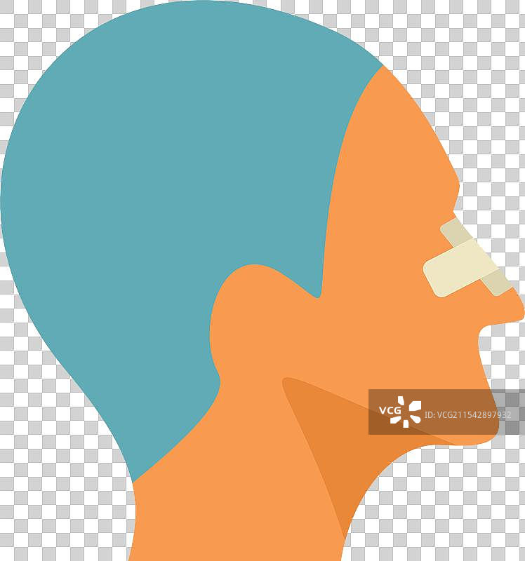 鼻整形手术后恢复的病人图片素材