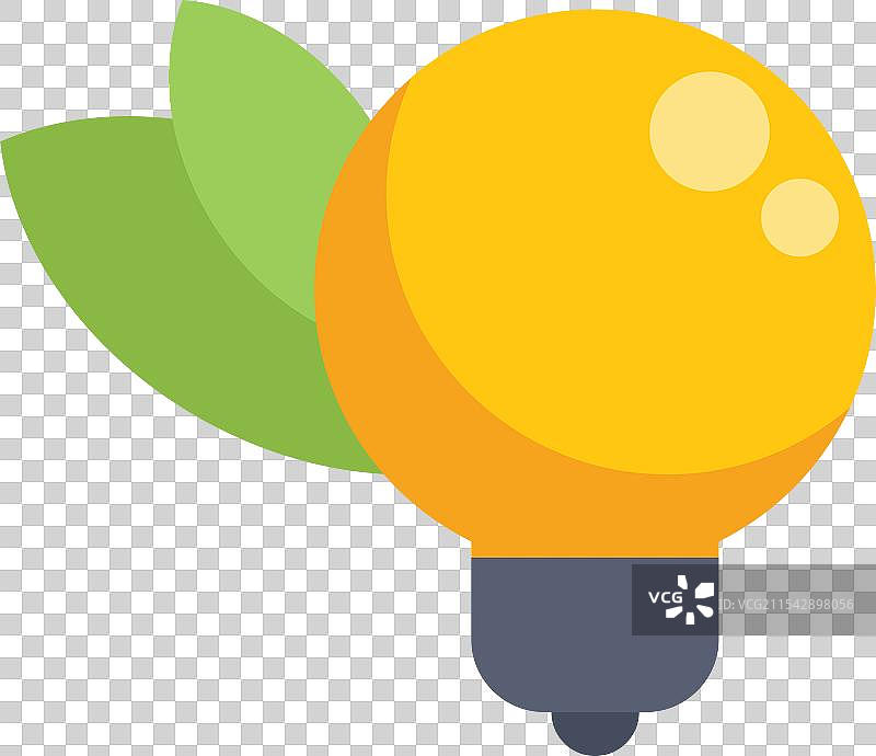 绿色节能灯泡与叶子图片素材