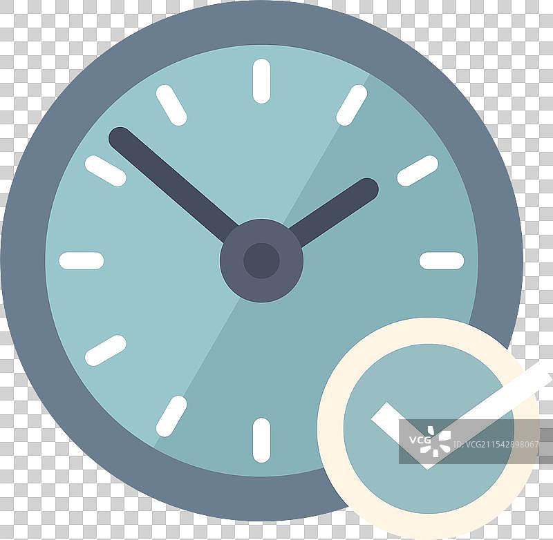 时钟显示时间流逝与勾选符号图片素材