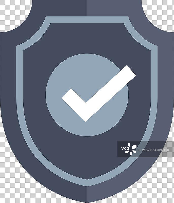 安全盾牌上显示一个勾号图片素材