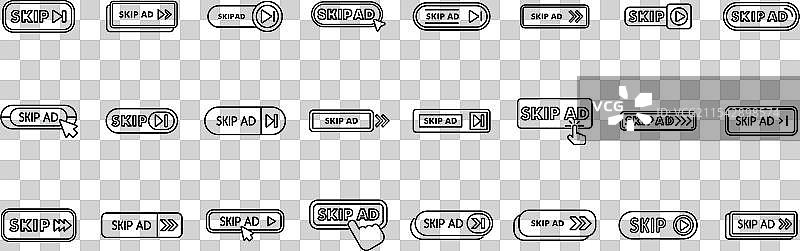 跳过广告图标集，跳过广告按钮图标集合图片素材