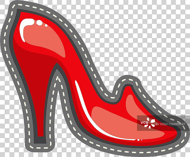 红色高跟鞋贴纸性感补丁图片素材
