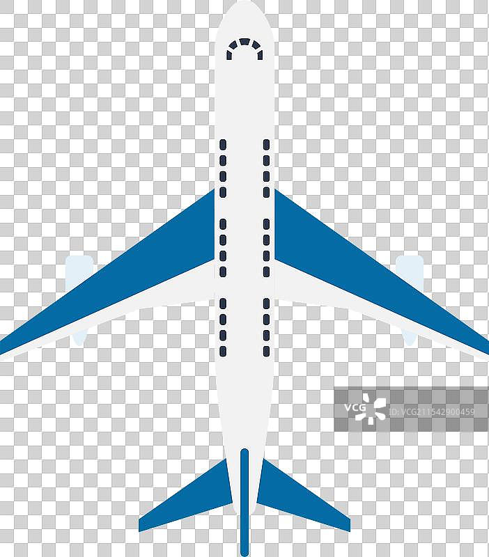 客运航空飞机的俯视图飞行中的喷气机图片素材