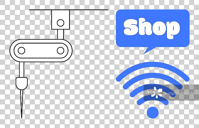 机器人手臂与电子商务概念图片素材