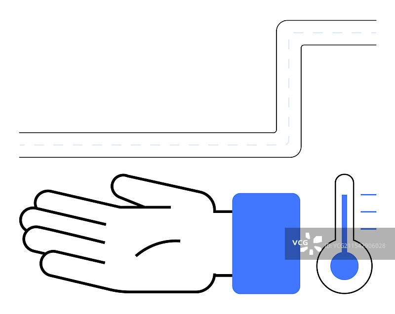 用温度计测量手部温度，感受到寒冷图片素材