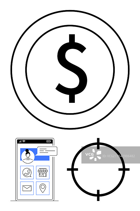 数字货币概念与美元符号图片素材